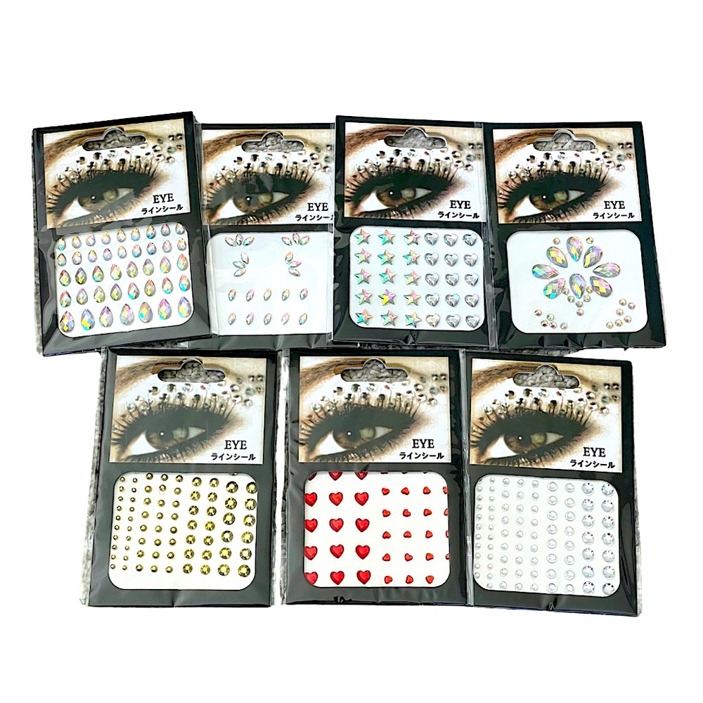 5 Sheets of Rhinestone Acrylic Face Stickers - NWT